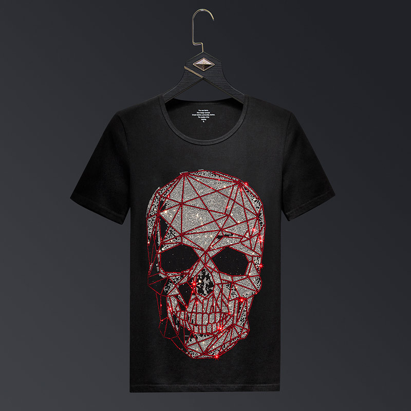 Streetwear Brand Tees - Grande taille 2025 mode crâne strass