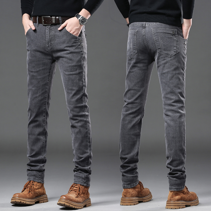 Jean Slim Coréen Gris Pur pour - Streetwear Brand Denim avis et prix