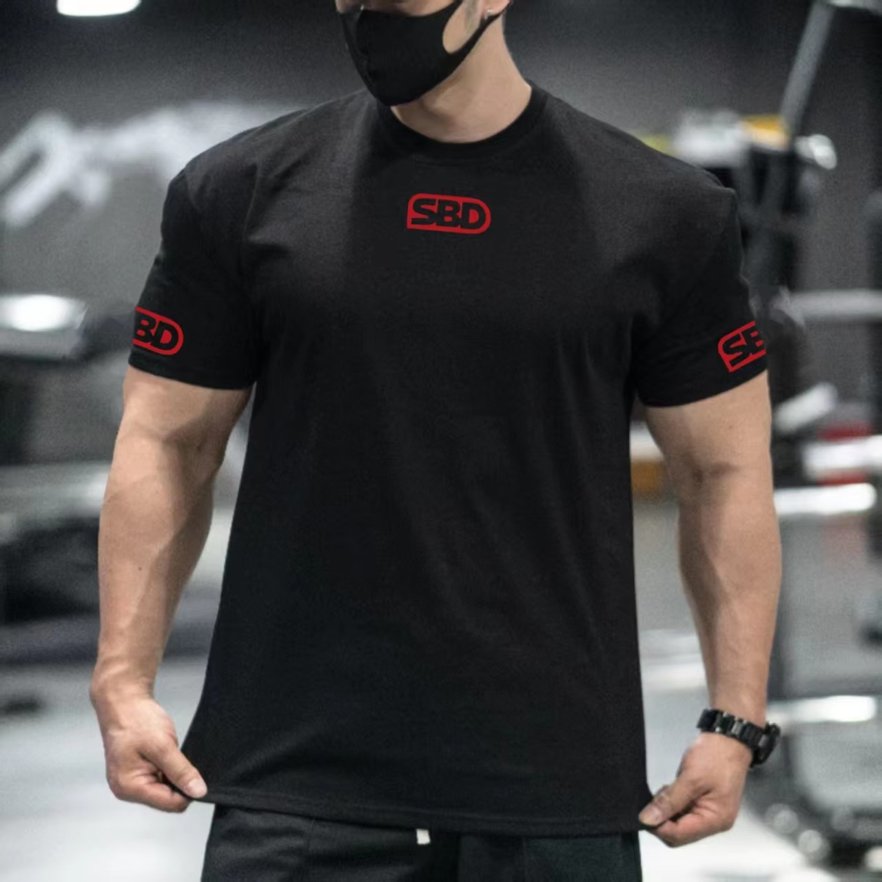 T-shirt de sport noir avec log - Streetwear Brand Red Logo avis et prix